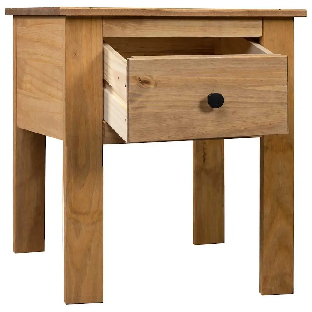 Brown Pine Nightstand 46x40x57cm with Drawer