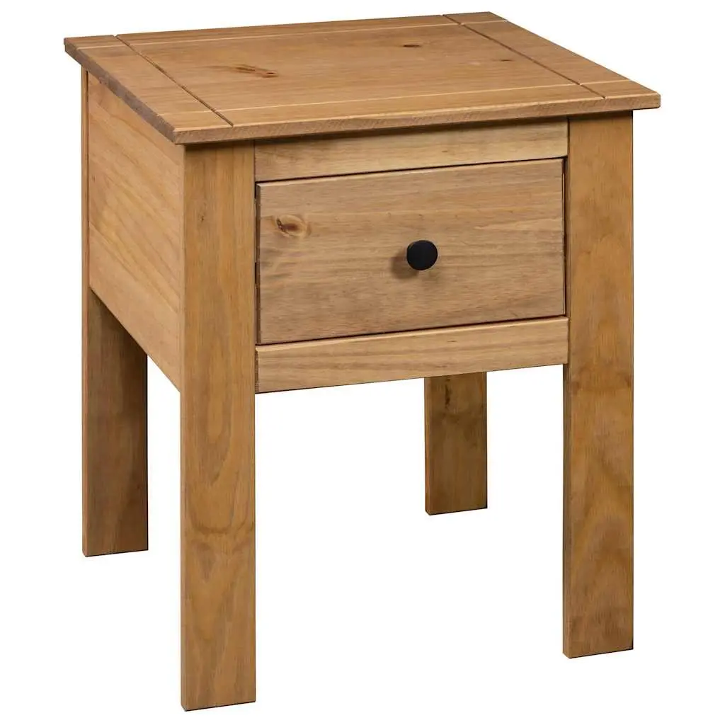 Brown Pine Nightstand 46x40x57cm with Drawer