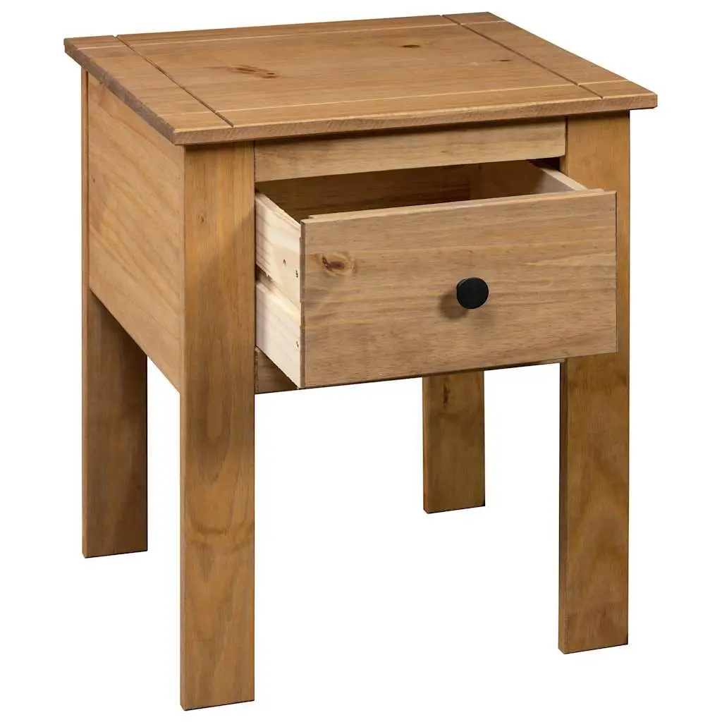 Brown Pine Nightstand 46x40x57cm with Drawer