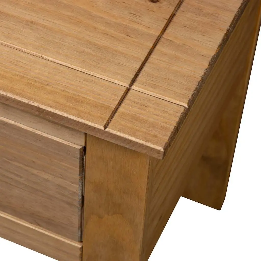 Brown Pine Nightstand 46x40x57cm with Drawer