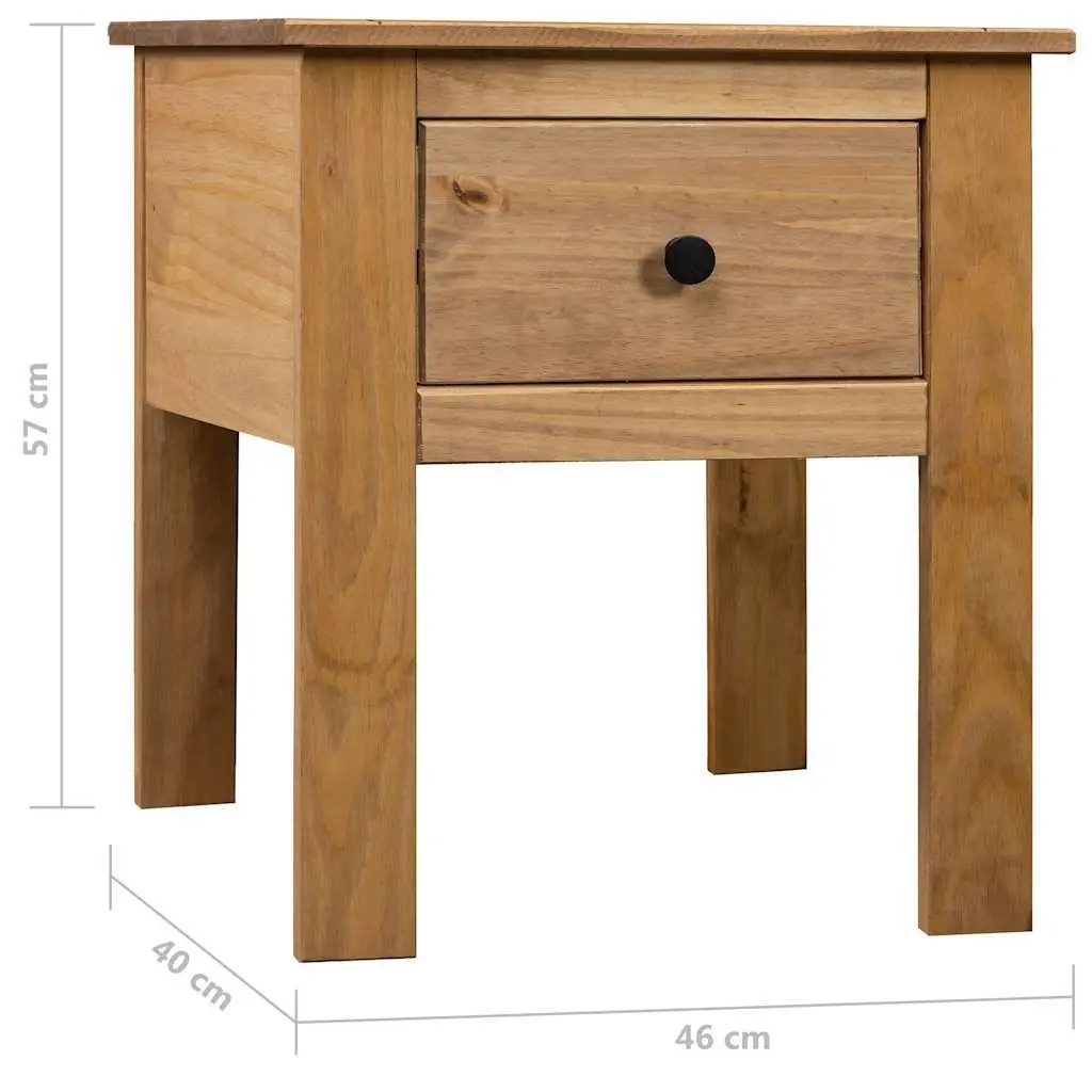 Brown Pine Nightstand 46x40x57cm with Drawer