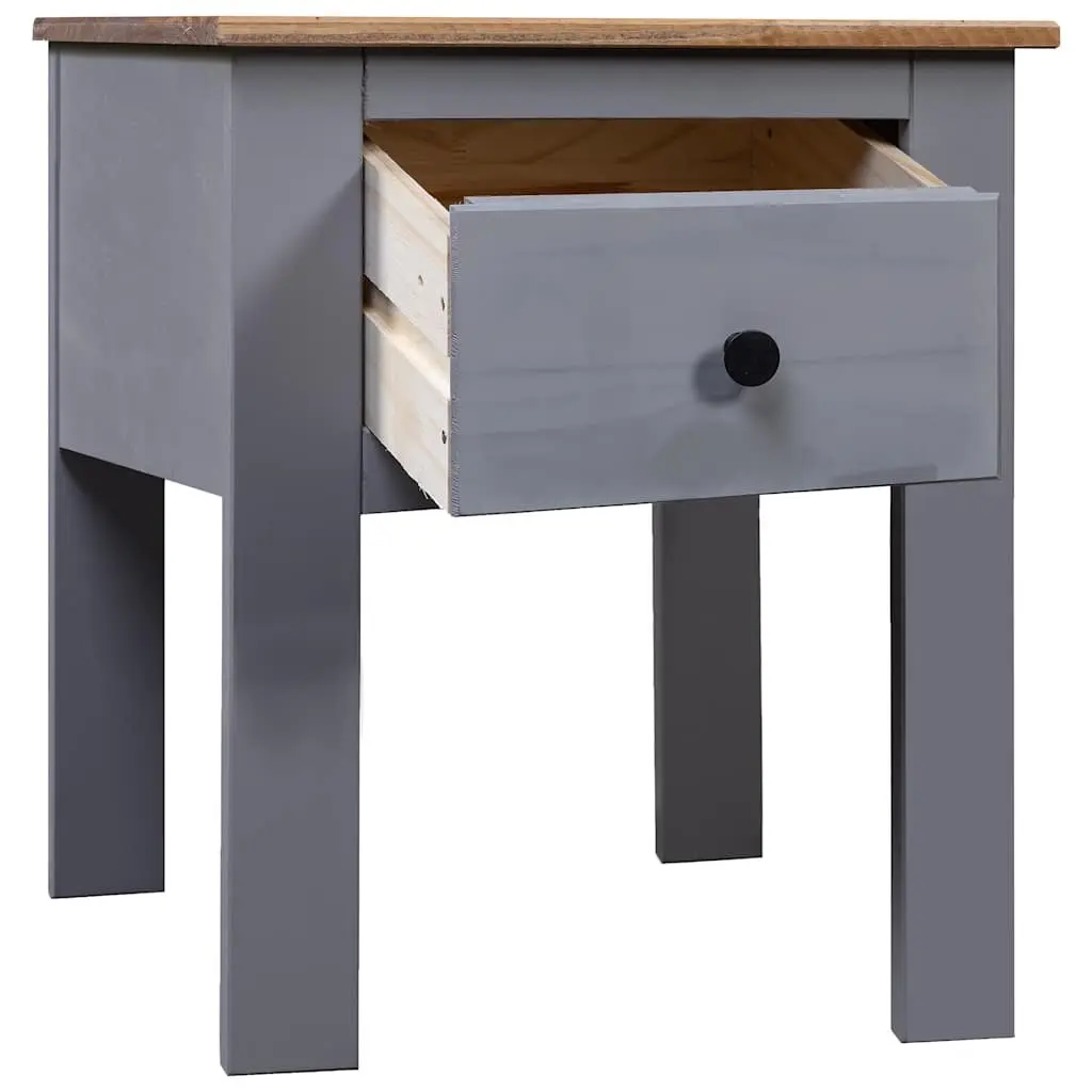 Bedside Cabinet Grey Nightstand Drawer Storage Furniture Pine Wood 46x40x57cm
