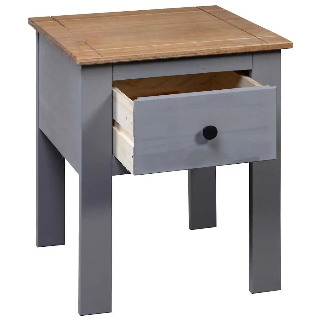 Bedside Cabinet Grey Nightstand Drawer Storage Furniture Pine Wood 46x40x57cm