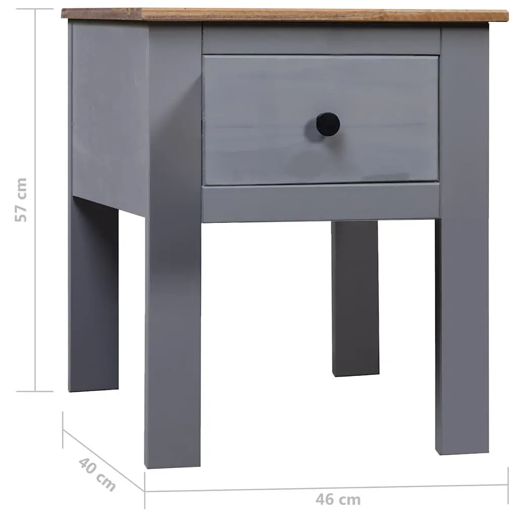 Bedside Cabinet Grey Nightstand Drawer Storage Furniture Pine Wood 46x40x57cm