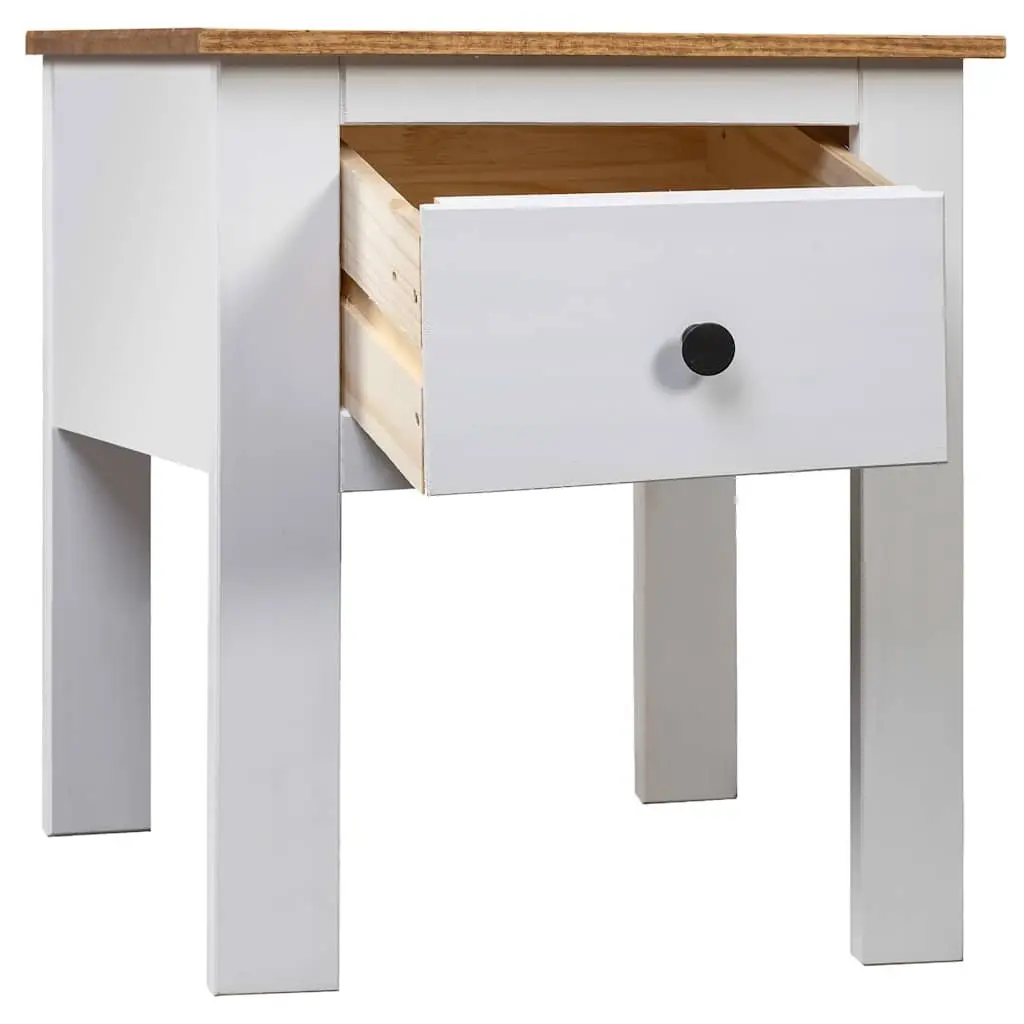 Bedside Cabinet White Solid Pinewood 46x40x57 cm Nightstand Storage Drawer Chest