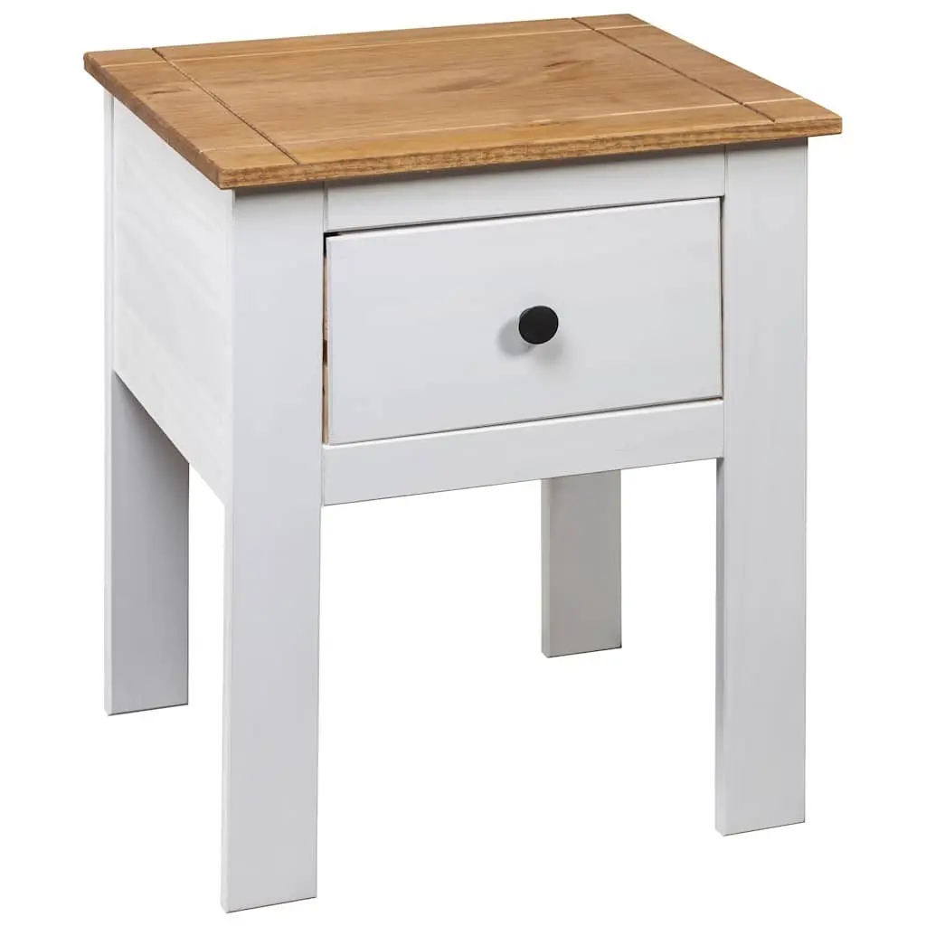 Bedside Cabinet White Solid Pinewood 46x40x57 cm Nightstand Storage Drawer Chest