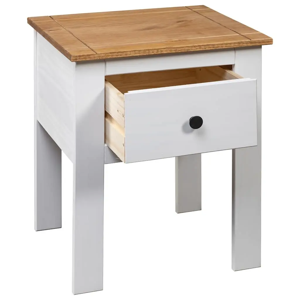 Bedside Cabinet White Solid Pinewood 46x40x57 cm Nightstand Storage Drawer Chest