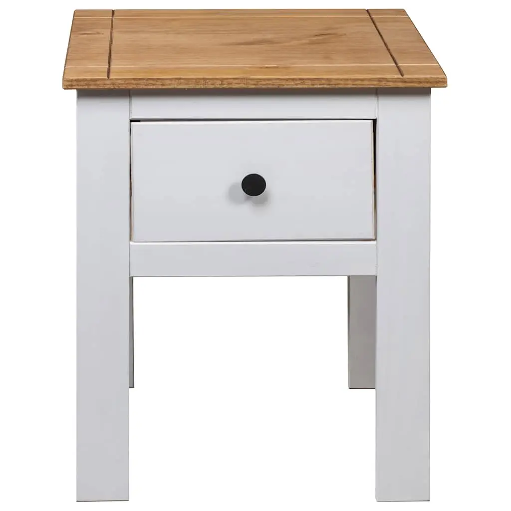Bedside Cabinet White Solid Pinewood 46x40x57 cm Nightstand Storage Drawer Chest