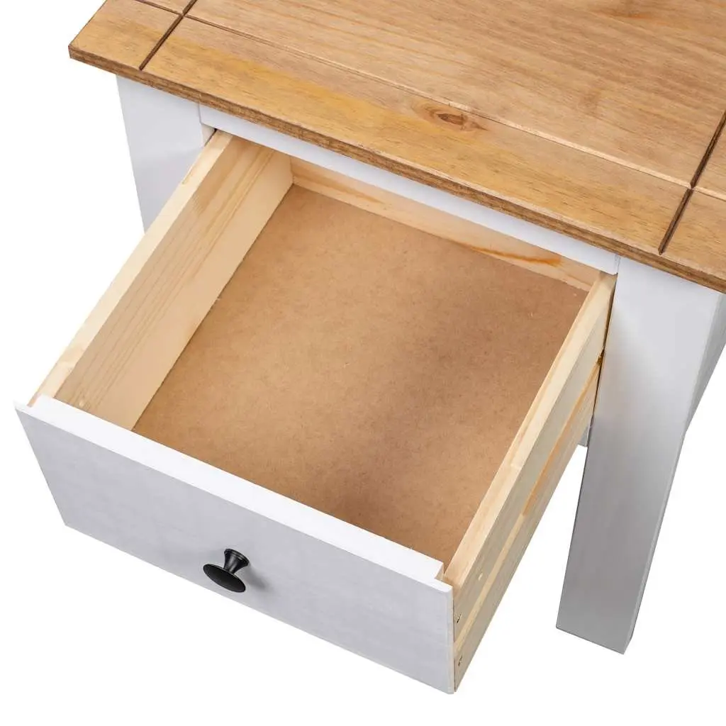 Bedside Cabinet White Solid Pinewood 46x40x57 cm Nightstand Storage Drawer Chest