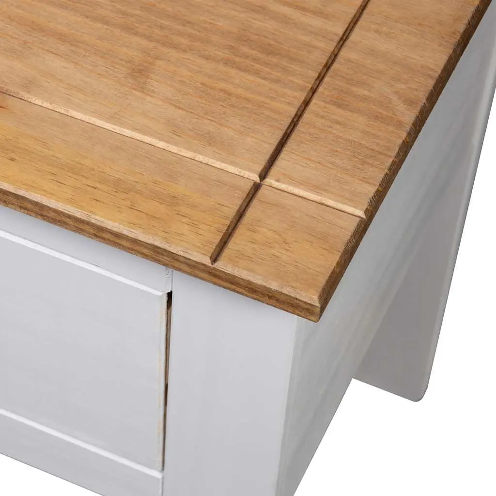 Bedside Cabinet White Solid Pinewood 46x40x57 cm Nightstand Storage Drawer Chest
