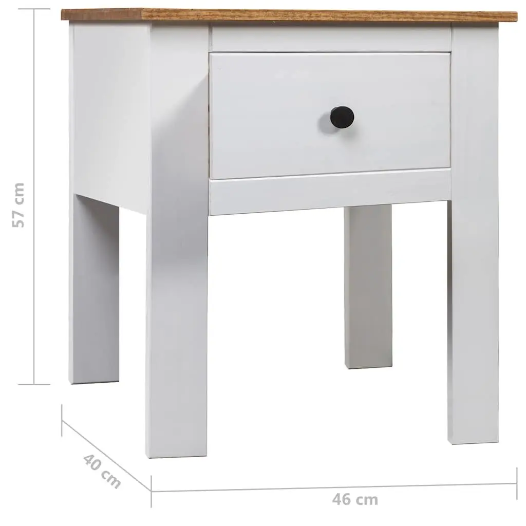 Bedside Cabinet White Solid Pinewood 46x40x57 cm Nightstand Storage Drawer Chest