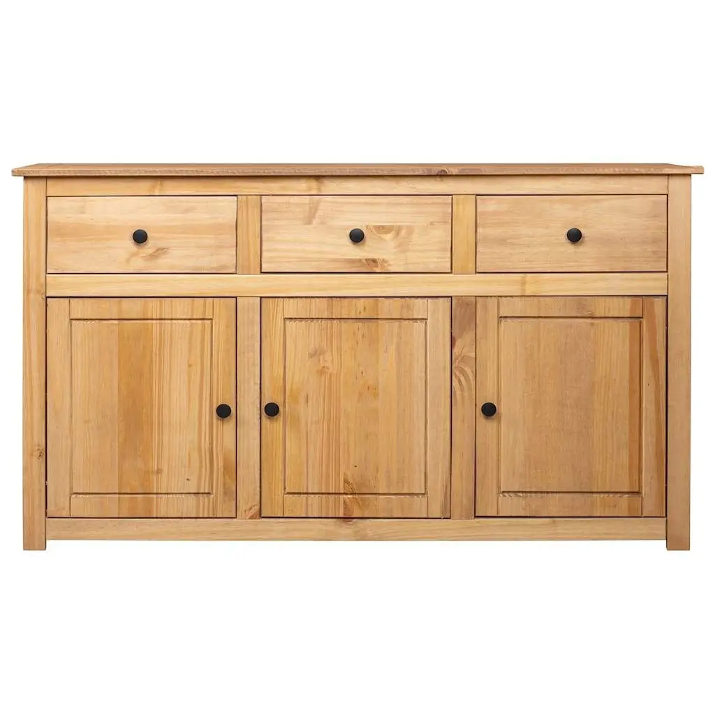 Solid Pinewood Sideboard Brown 135x40x80 cm Storage Cabinet