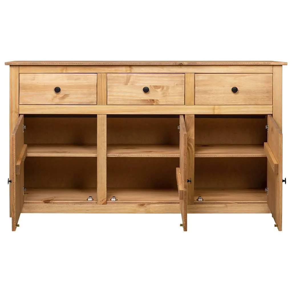 Solid Pinewood Sideboard Brown 135x40x80 cm Storage Cabinet