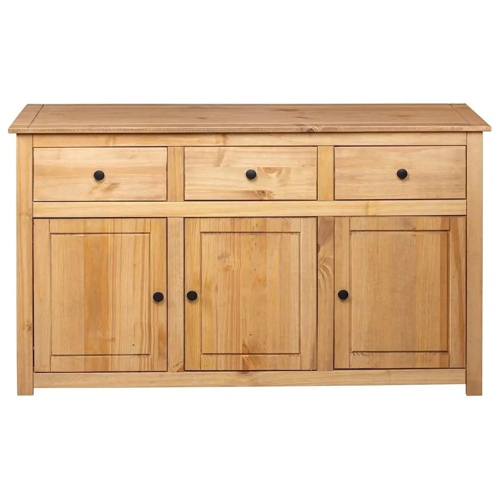 Solid Pinewood Sideboard Brown 135x40x80 cm Storage Cabinet