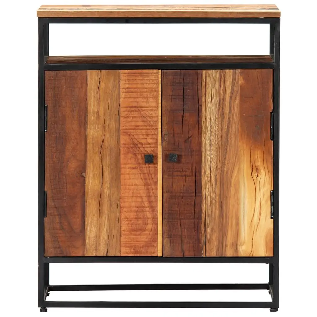 Solid Reclaimed Wood Side Cabinet 60x35x76cm Brown Sideboard Storage 2 Doors