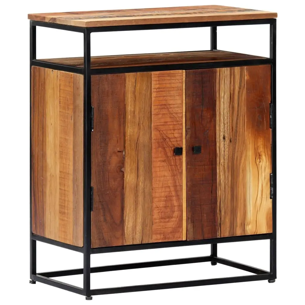 Solid Reclaimed Wood Side Cabinet 60x35x76cm Brown Sideboard Storage 2 Doors