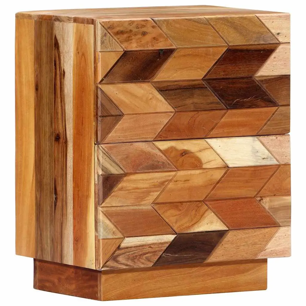 Bedside Cabinet 40x30x50 cm Reclaimed Wood Nightstand with 2 Drawers Brown