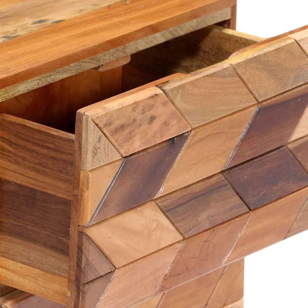 Bedside Cabinet 40x30x50 cm Reclaimed Wood Nightstand with 2 Drawers Brown