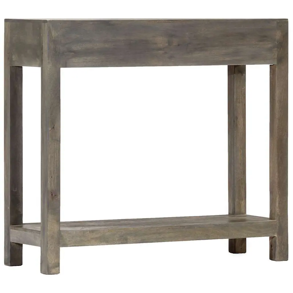 Console Table Grey Solid Mango Wood with Shelf Drawers 86x30x76cm