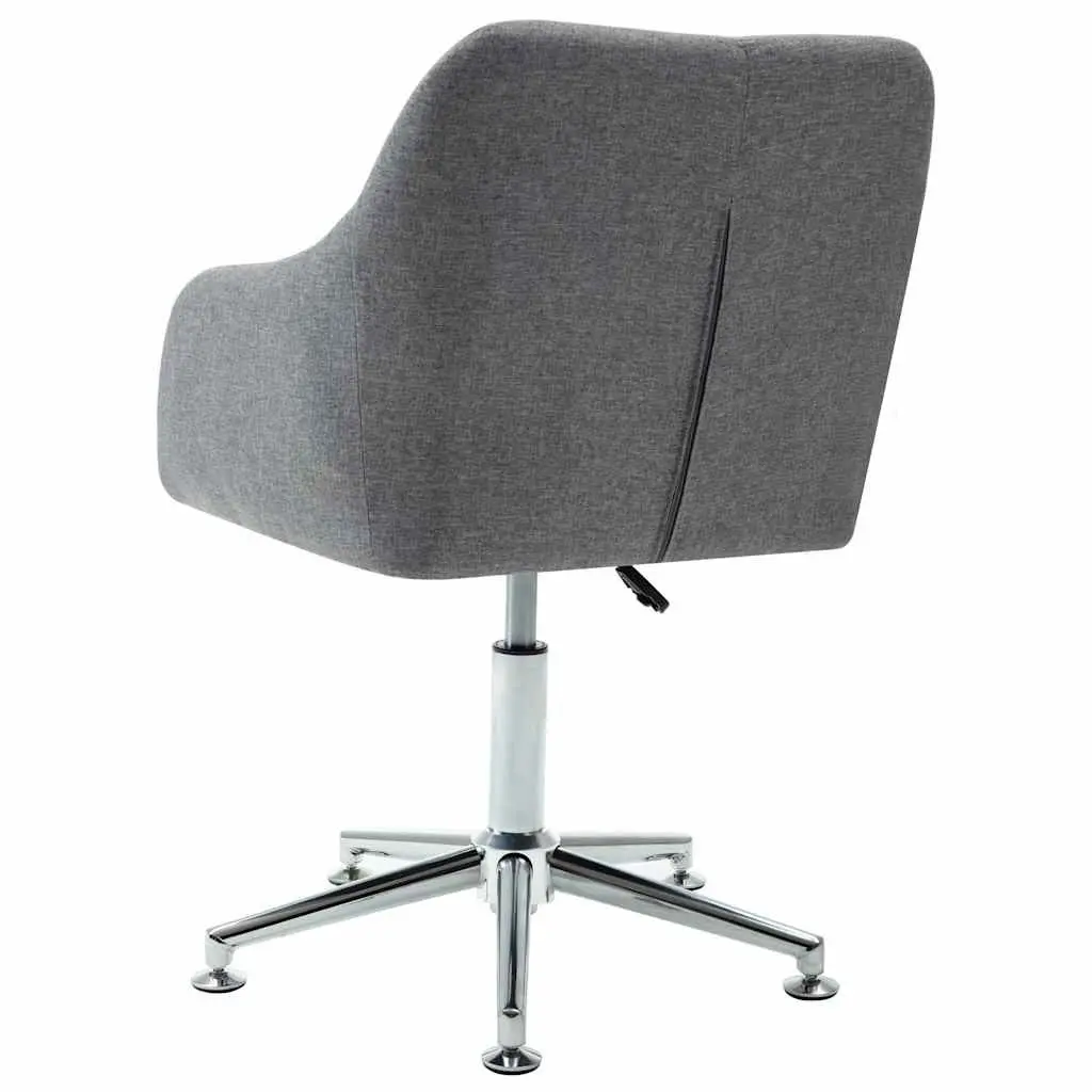 Swivel Dining Chair Ergonomic Grey Fabric 360 Degree Adjustable Seat