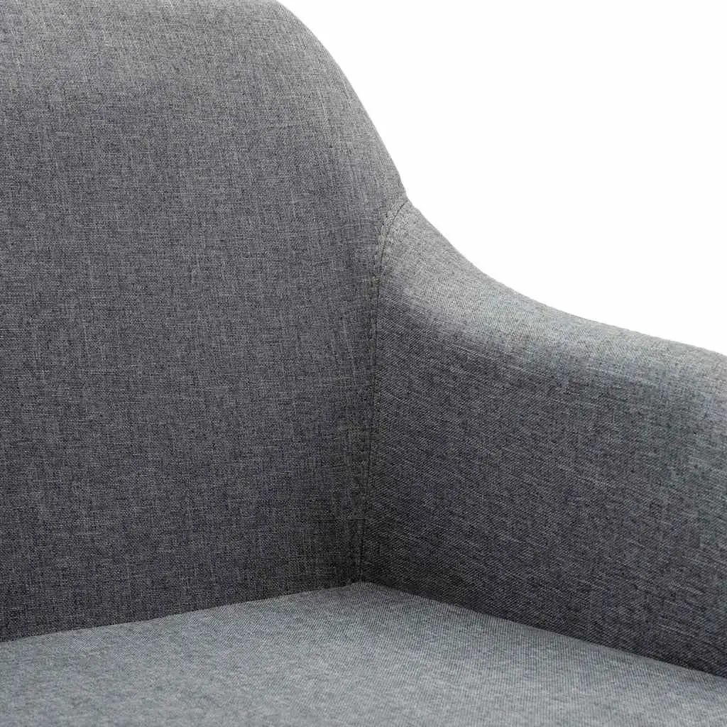 Swivel Dining Chair Ergonomic Grey Fabric 360 Degree Adjustable Seat