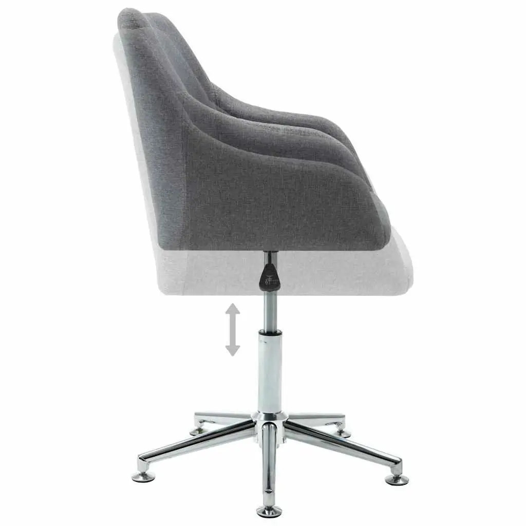Swivel Dining Chair Ergonomic Grey Fabric 360 Degree Adjustable Seat
