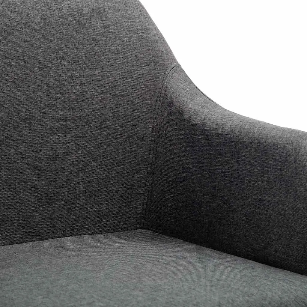 Swivel Dining Chair Grey Fabric Ergonomic Design 360 Degree Rotating Height