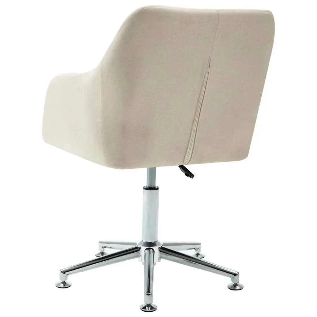 Swivel Dining Chair Ergonomic Cream Fabric Height Adjustable