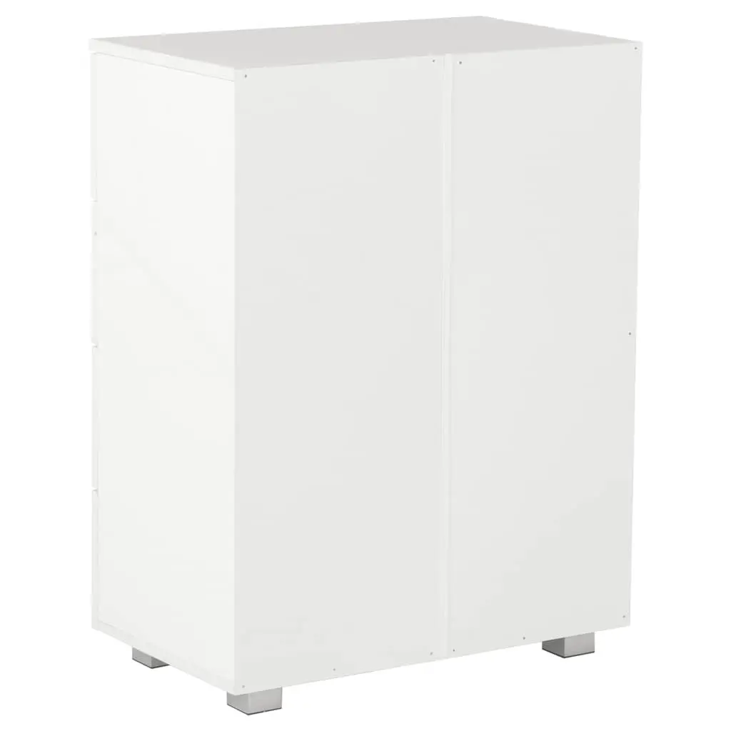 8-Drawer High Gloss White Chest of Drawers Engineered Wood Storage Cabinet