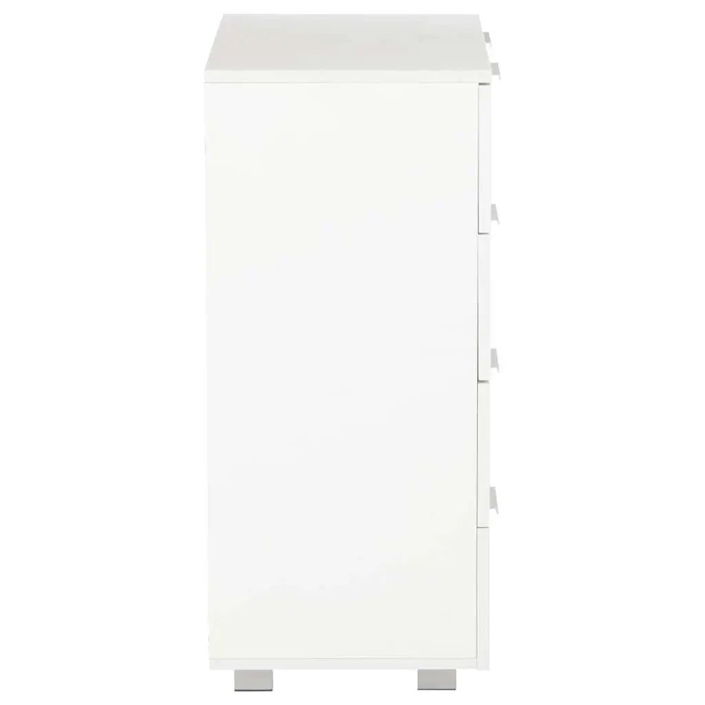 8-Drawer High Gloss White Chest of Drawers Engineered Wood Storage Cabinet