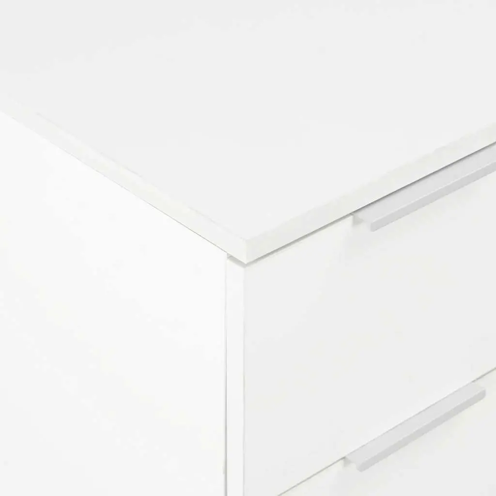 8-Drawer High Gloss White Chest of Drawers Engineered Wood Storage Cabinet
