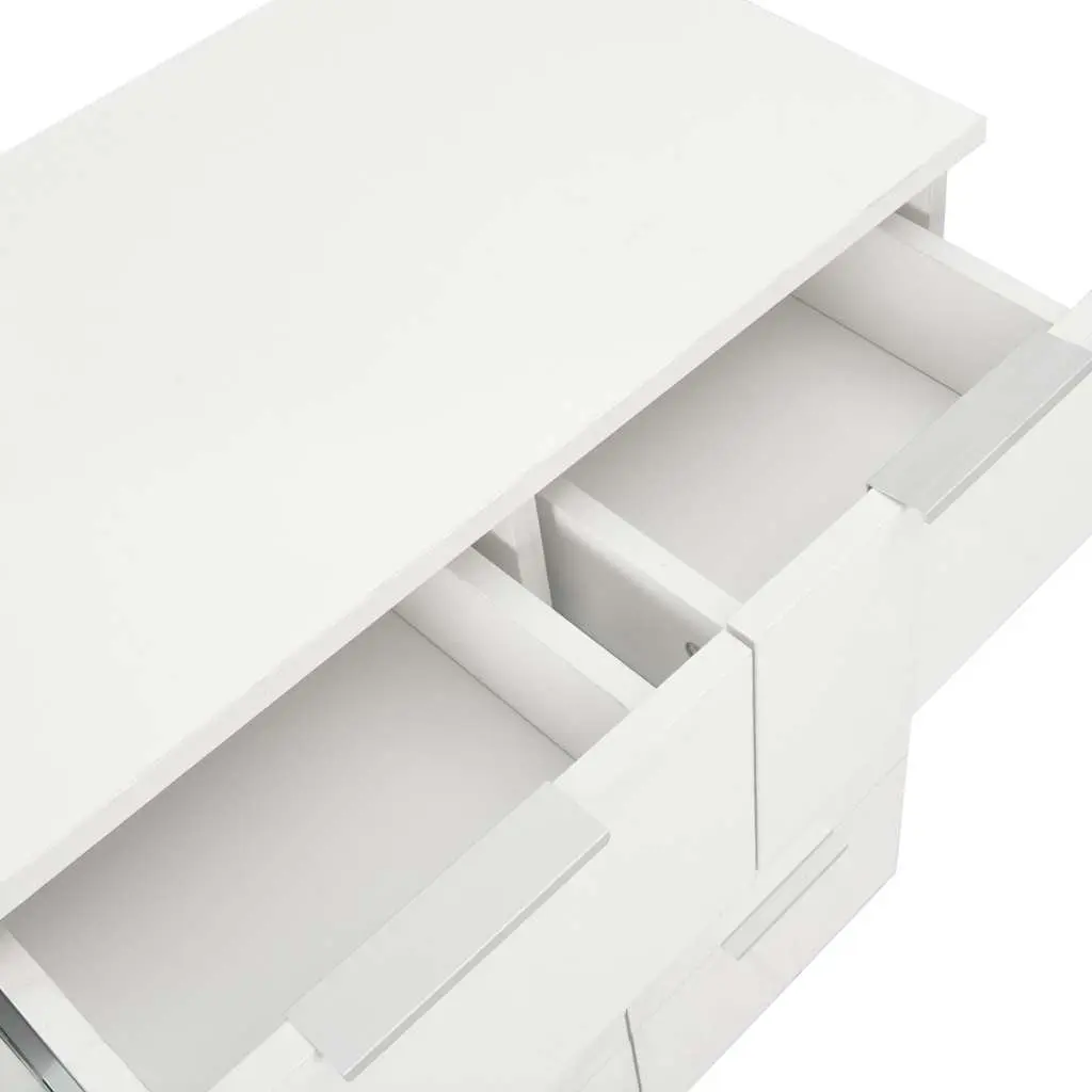 8-Drawer High Gloss White Chest of Drawers Engineered Wood Storage Cabinet