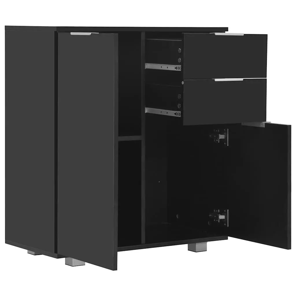 High Gloss Black Storage Cabinet