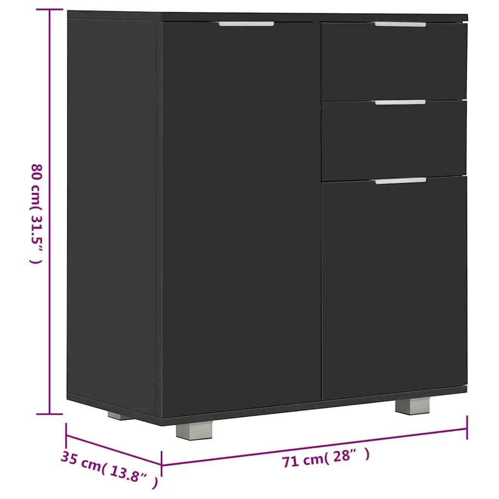High Gloss Black Storage Cabinet