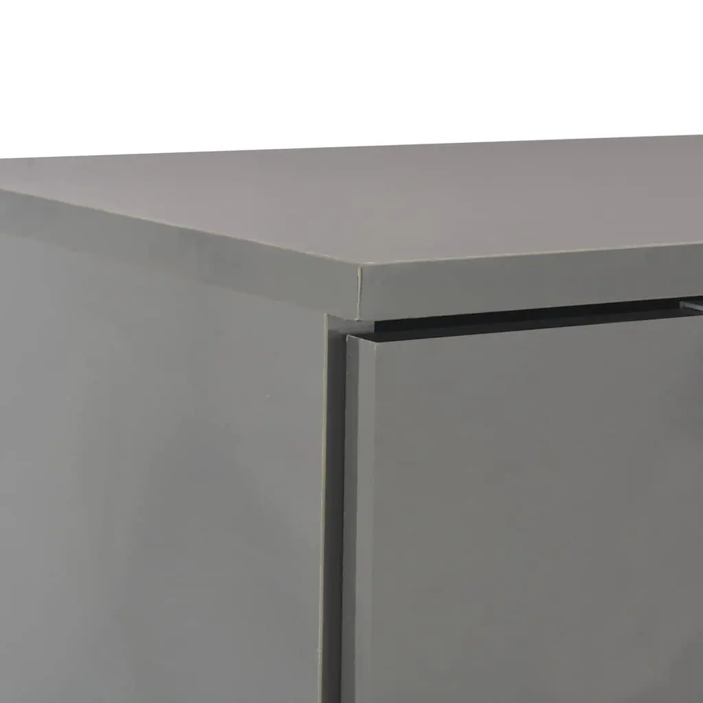 Sideboard Grey High Gloss Storage Cabinet with Drawers Doors Living Room Buffet