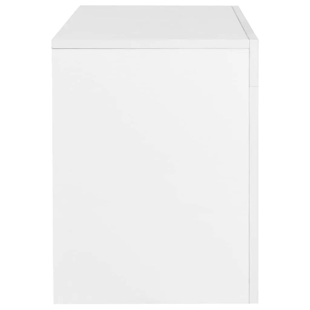 TV Cabinet Unit High Gloss White LED Lights Modern 130 x 35 x 45 cm