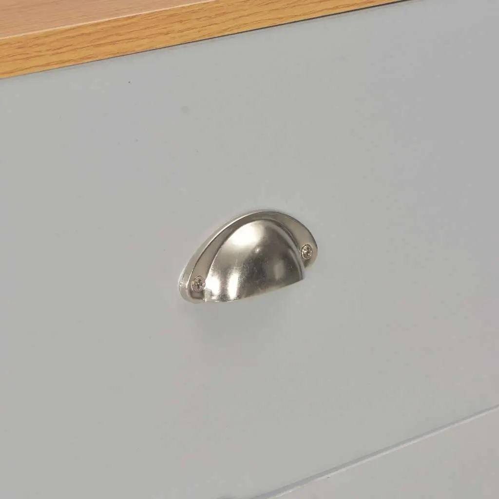 Sideboard Grey Storage Cabinet 2 Drawers 3 Doors 112x35x81cm