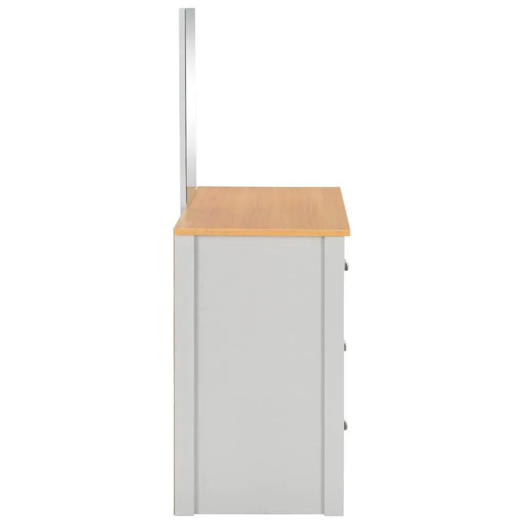 Dressing Table with Mirror and Stool Modern Grey Engineered Wood 104 x 45 x 131 cm