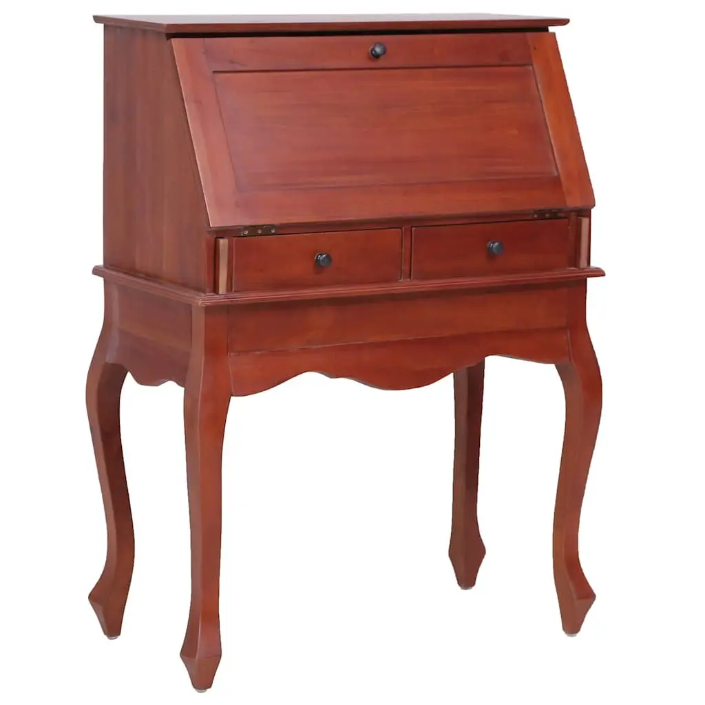Secretary Desk Vintage Style Brown Wooden Writing Desk Flip Top Compartments Storage Drawers