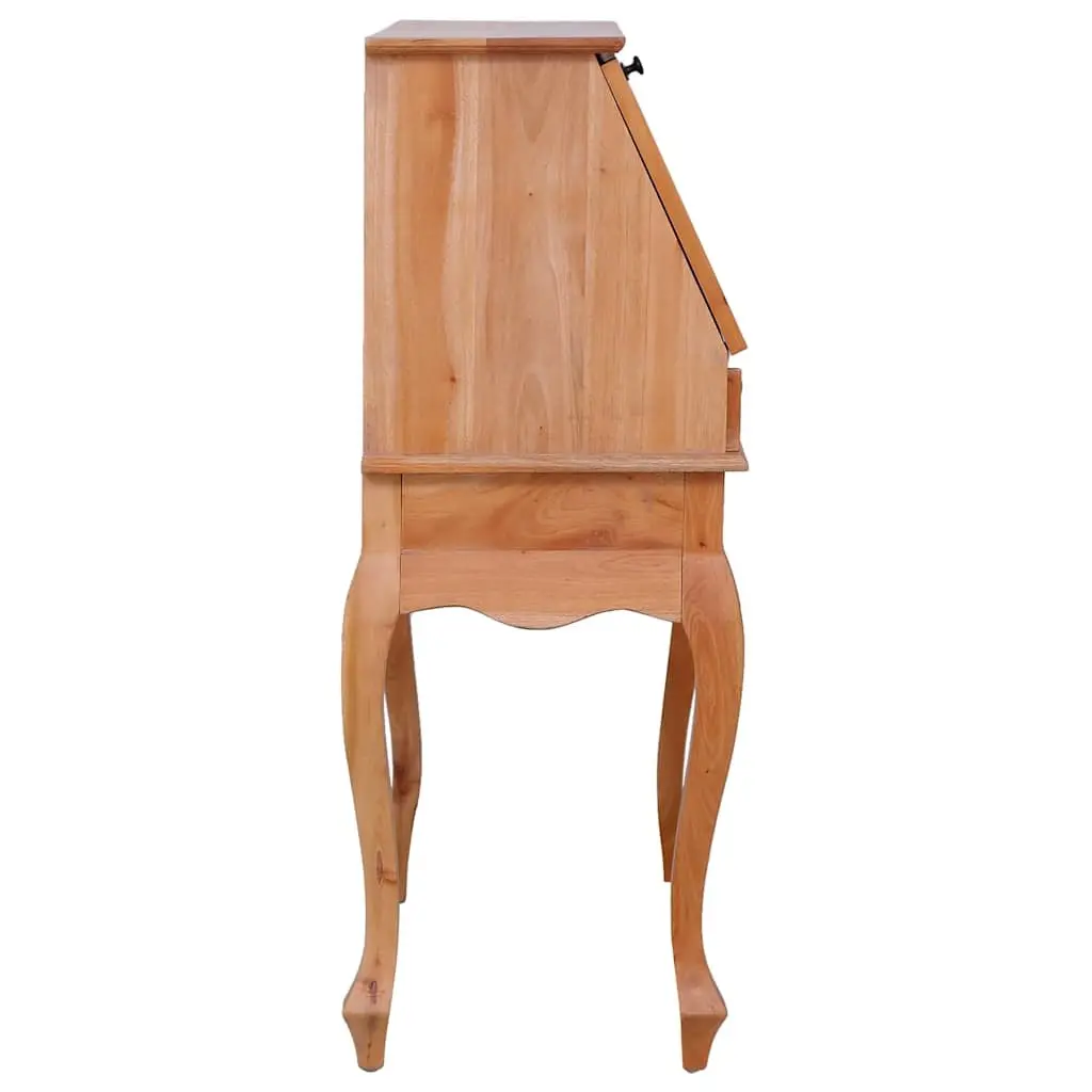 Secretary Desk Solid Wood Flip Writing Board Brown
