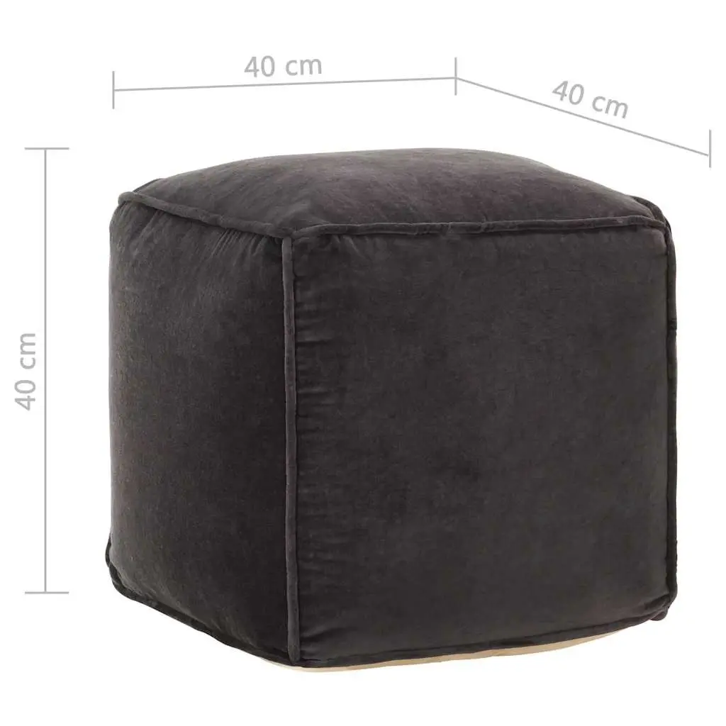 Anthracite Velvet Pouffe
