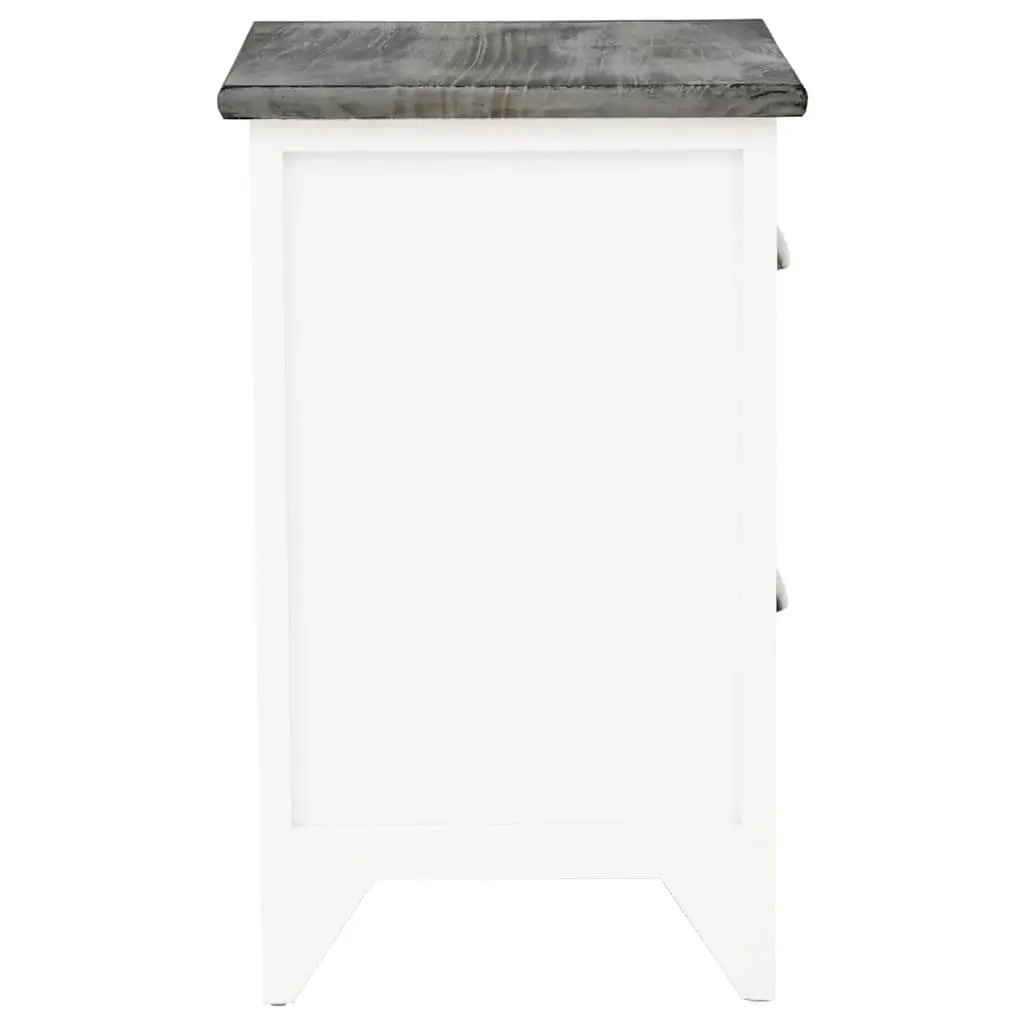 Bedside Table Grey White 2 Drawer Nightstand Storage Cabinet