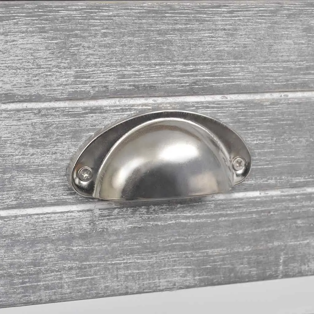 Bedside Table Grey White 2 Drawer Nightstand Storage Cabinet