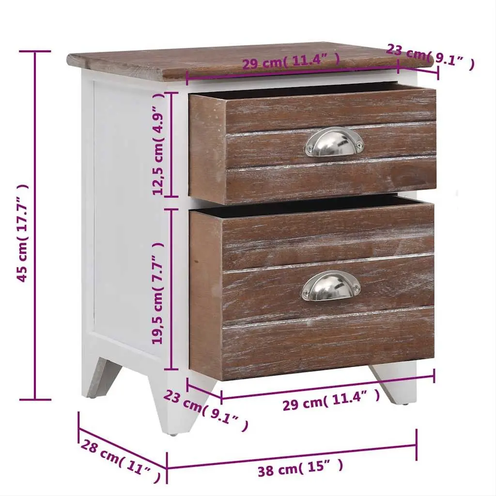 Nightstand with 2 Drawers