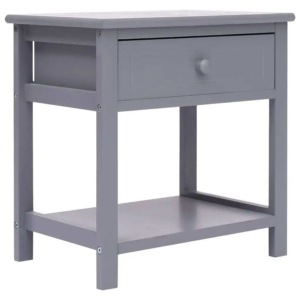 Wooden Bedside Tables Grey 40x29x42 cm 2 pcs Nightstands Storage Cabinet Drawer
