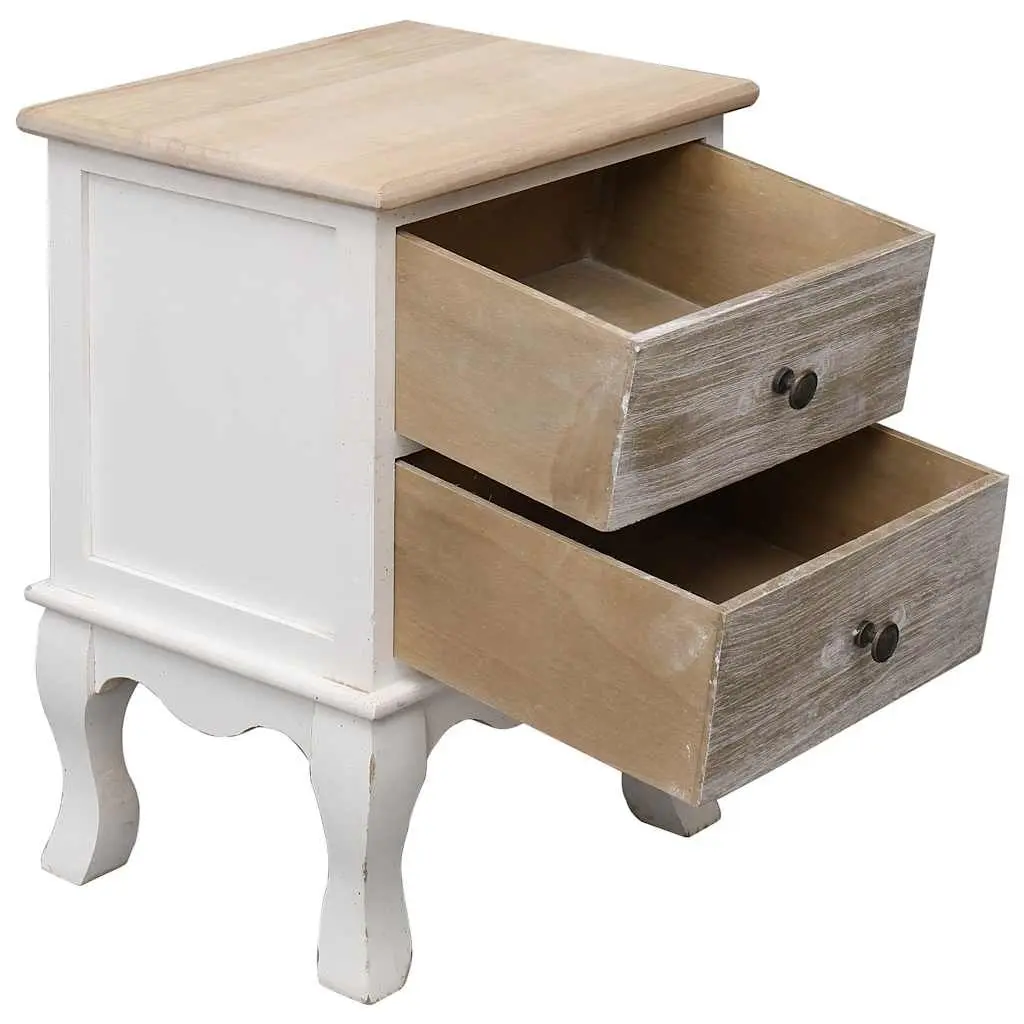 White Nightstands with Storage Drawers