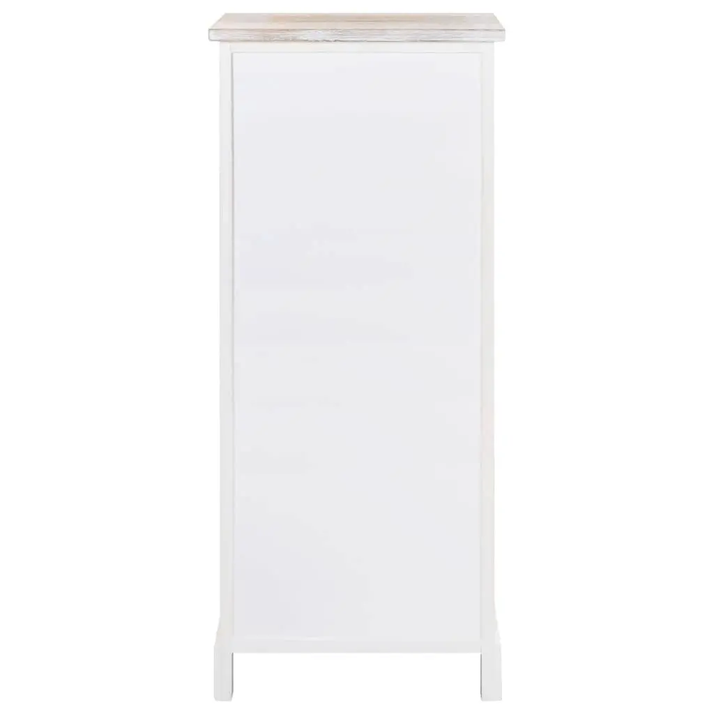 White Wooden Side Cabinet 3 Drawer 1 Door Storage Furniture 38 x 28 x 86 cm