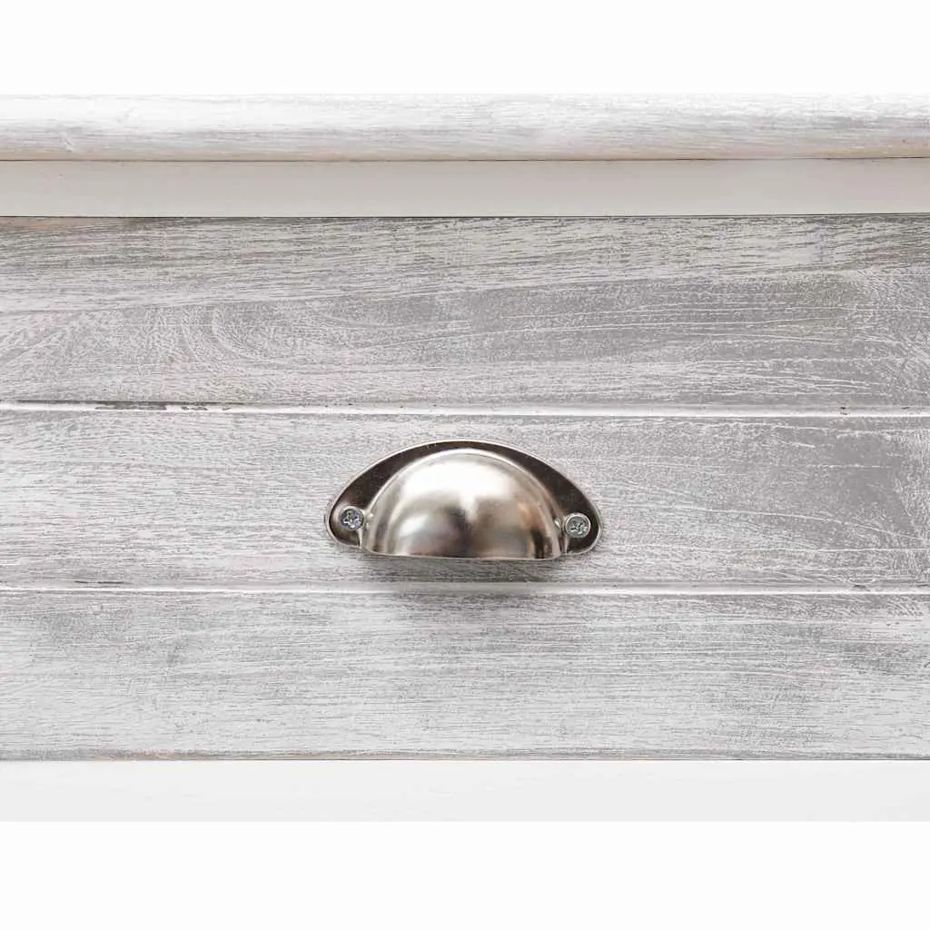 Wooden Sideboard Grey Storage Cabinet 3 Drawers 2 Shelves 115 cm Width 76 cm Height