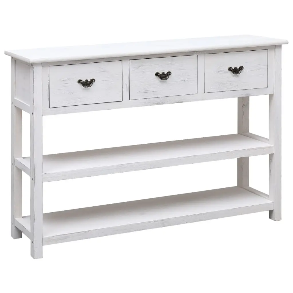 Wooden Sideboard White Storage Cabinet 3 Drawers 2 Shelves