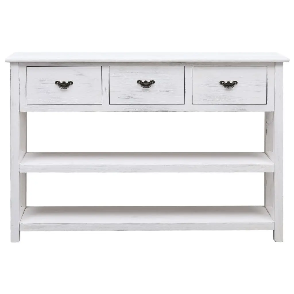 Wooden Sideboard White Storage Cabinet 3 Drawers 2 Shelves